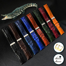 Crocodile Watch Band Quick Release Real Alligator Leather Watch Strap Genuine