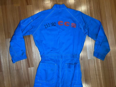 Vintage CCS Gas Station Japan Mechanic Coveralls Tsunagi Jumpsuit Blue L - Image 1 of 4