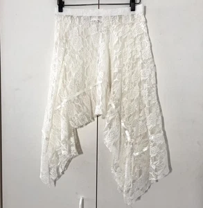 Altar'd State Spitzenrock Damen L weiß asymmetrisch roher Saum kokett Grunge Fee - Bild 1 von 6