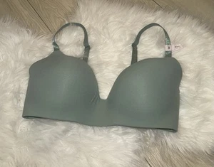 Victorias Secret T Shirt Lightly Lined Wireless Bra Womens 36DD Green New Nwt - Picture 1 of 7