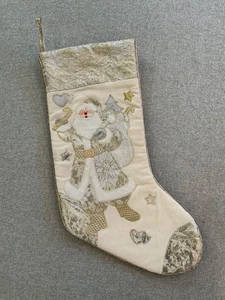 Medias de Navidad de Colección Marfil Dorado Plata Metálico Santa Candy Bastón Árbol - Imagen 1 de 5