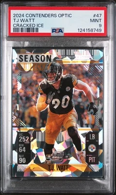 2024 Panini Contenders Optic Cracked Ice TJ Watt #47 /22 PSA 9 - Image 1 of 2