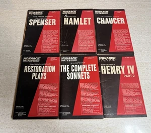 Vintage Lot of  6- 1960s MONARCH NOTES Books - Picture 1 of 2