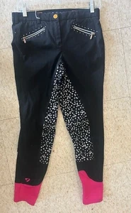 * REITHOSE * Damen * Gr. 28 Bund schwarz 4-Wege-STRETCH sehr guter Zustand * Frontreißverschluss GRIP Vollbesatz - Bild 1 von 4