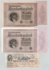 Dieses Lot enthält verschiedene Banknoten, die teilweise Falze oder Splits haben. - Bild 1 von 10