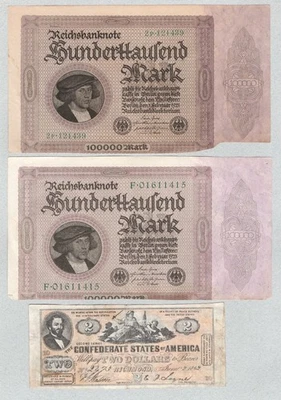 This lot contains various banknotes, some of which have folds or splits. - Image 1 of 4