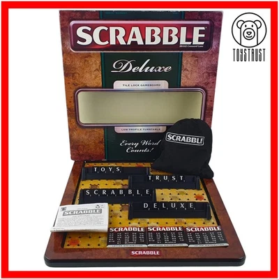 Scrabble Deluxe Board Game Word Game Low Profile Turntable ⚠️ SEE DESCRIPTION ⚠️ - Image 1 of 4