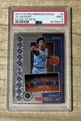 2019 2020 NBA Hoops Premium Ja Morant Rookie Class PSA 9 Memphis Grizzlies - Imagem 1 de 2