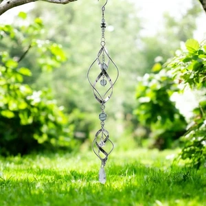 57cm Stainless Steel Spiral Wind Spinner – Double & Triple Helix Garden Ornament - Picture 1 of 6