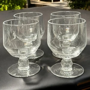 4 bicchieri da brandy trasparenti vintage anni 30 Tiffin francescano art deco CASCADE 3-3/8" - Foto 1 di 4