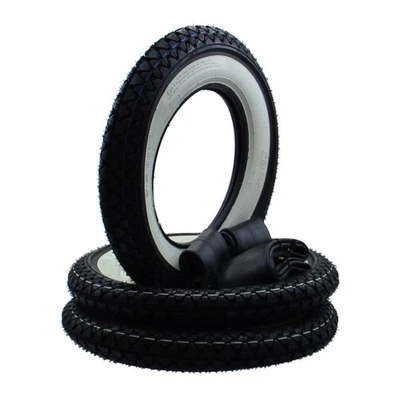 3x Kenda K333 Weißwand Reifen Set 3.50-10 51J TT + Schlauch für Vespa PX Ape - Bild 1 von 4