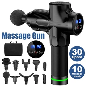 10 Heads Deep Tissue Massage Gun Muscle Body Relief Percussion Massager Handheld - Picture 1 of 12