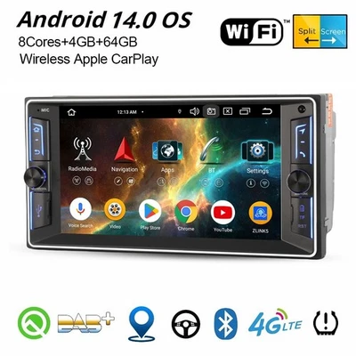 64GB Android 14 DAB+ Autoradio Navi Toyota Corolla RAV4 Prado Vios Hilux 4Runner - Bild 1 von 4