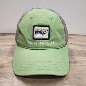 Vineyard Vines Hat Cap Strap Back Green Gray Trucker Mesh Whale Logo Mens - Picture 1 of 8