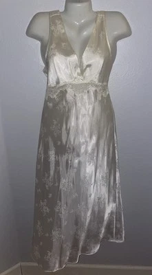 Jones New York Mujer M Vestido Marfil Imperio Cintura Camisón Largo Damasco Elegante De Colección Foto 1 de 4