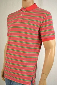 POLO Ralph Lauren Red Green Stripe Mesh Shirt NWT M - Picture 1 of 1