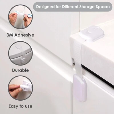 Juego de 12 + 2 cerraduras de seguridad deslizantes a prueba de bebés para casi cualquier lugar Foto 1 de 4