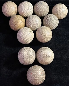 PALLINE DA GOLF ANTICHE VINTAGE LOTTO di 12 RETE QUADRATE - Foto 1 di 14