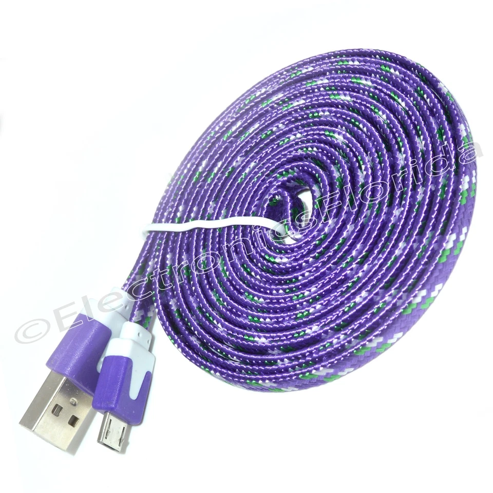 Lote de cables cargador de carga y sincronización micro USB 2.0 trenzados para teléfonos Android Foto 1 de 1