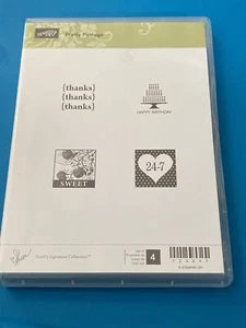 Stampin Up! "Hübsches Porto" 4er Set süße Geburtstagstorte Danke Herz - Bild 1 von 2