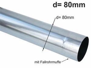Zink Fallrohr rund d= 80mm  2m (1St a'2m) - Bild 1 von 1