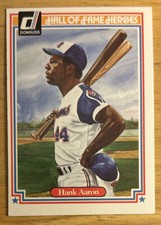1983 Donruss Hall of Fame Heroes Hank Aaron Baseball Card #34 Braves OF O/C