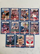 1986 Scanlens AFL VFL Sydney Swans Team Set 10 cards + checklist (marked)