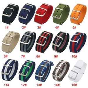 Nylon Replacement Watch Band 18 20 22mm Wristband Sport Fabric Wrist Strap - Picture 1 of 27