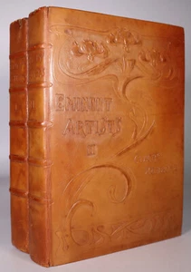 1902 Homes of Eminent Artists Illuminated Signed Ltd Ed Moulded Leather Binding - Picture 1 of 23