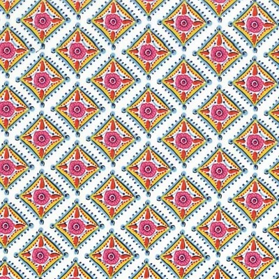 Tiles Multicolor Tuli Fabric by Ellen Crimi-Trent for Clothworks Cotton 1/2 Yard - Image 1 of 2
