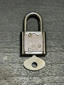 Vintage Mini Silver Padlock Lock with Key Miniature 1 1/4" - WORKS - Picture 1 of 2