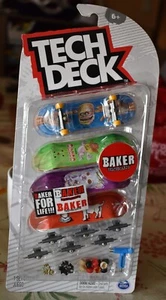 Tech Deck BAKER SKATEBOARDS SET Finger Skateboard 4 PACK NEW - Picture 1 of 8