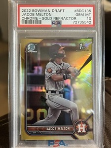 2022 Bowman Draft Chrome 1st Jacob Melton Gold /50 Rookie Astros PSA 10 Gem Mint