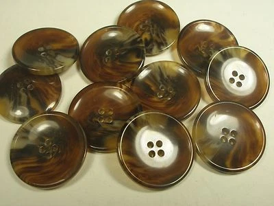 Large imitation Amber Brown Tortoise Shell sizes 1  13/16, 1 inch ,7/8,13/16 C4 - Image 1 of 4