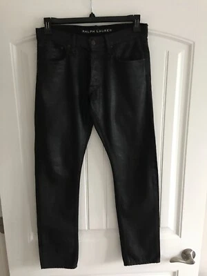 PANTALONES VAQUEROS RECTOS DE CERA RECUBIERTOS ETIQUETA NEGRA RALPH LAUREN TALLA 29/30 Foto 1 de 4