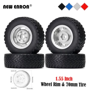 RC 78MM Tire Alloy 1.55 Beadlock Wheel Rim for 1/10 MN98 SCX10 D90 TF2 LC70 LC80 - Picture 1 of 25