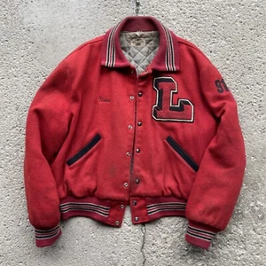 Vintage 1950’s Wool Varsity Jacket Embroidered Unique Collar - Picture 1 of 11