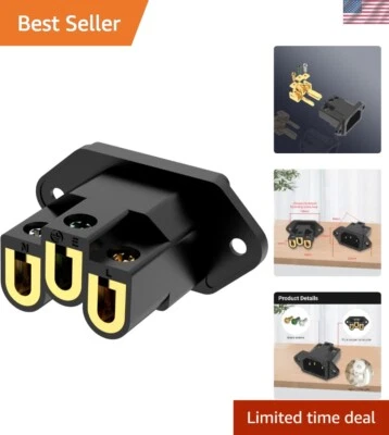 Conector de alimentación de montaje en panel C14 de alta calidad con conexiones chapadas en oro Foto 1 de 4