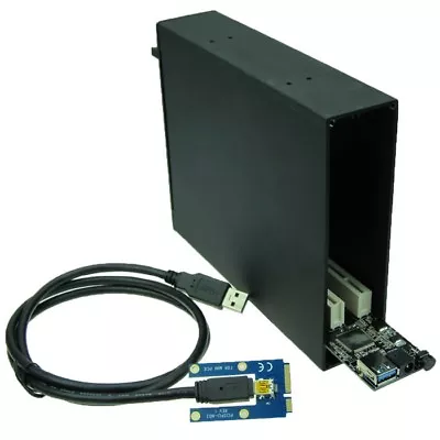 Mini PCIe to Dual PCI Bus Slot Adapter with case enclosure - Image 1 of 4