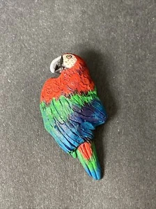 Broche de arcilla vintage guacamayo loro S Lehman 1981 firmado por artista - Imagen 1 de 2