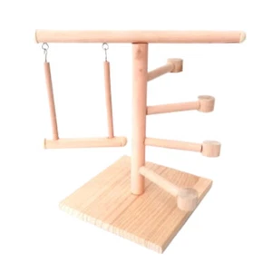 Bird Playground Safe Cockatiel Toys Wood Parakeet Playground Multifunctional - Picture 1 of 8