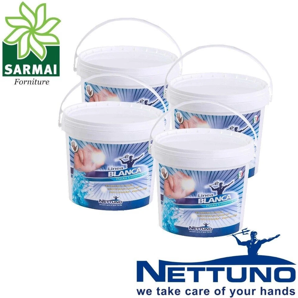 4 pz NETTUNO LINEA BLANCA Pasta lavamani professionale secchiello 5000 ml - Immagine 1 di 1