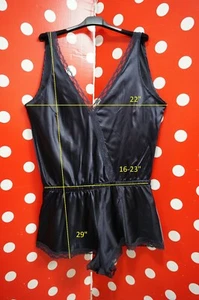 Hunkemoller sz L stretch Satin Jumpsuit Lace - Picture 1 of 10