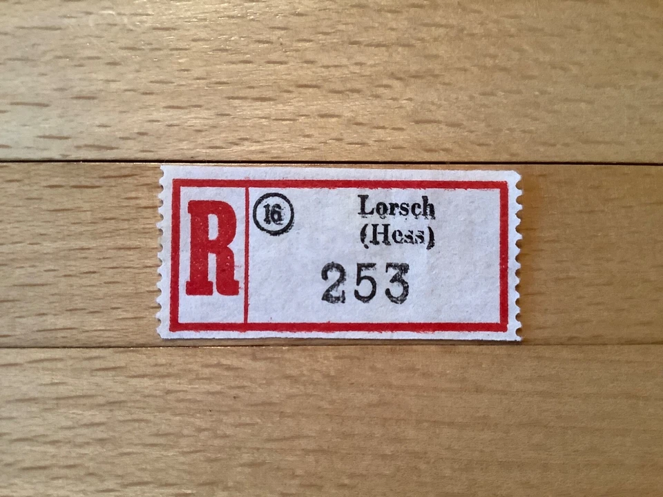 Einschreibezettel LORSCH (Hess) Reco-Zettel früher Bund - Bild 1 von 1