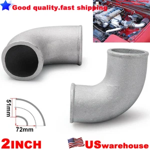 2" INCH 51mm Cast Aluminium Elbow Pipe 90 Degree Intercooler Turbo Tight Bend - Foto 1 di 6