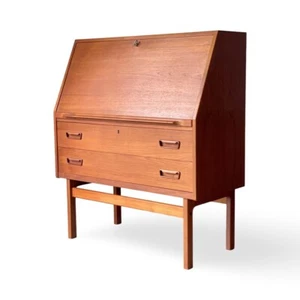 Mcm Danish Teak Secretary Desk By Arne Wahl Iversen - Picture 1 of 12