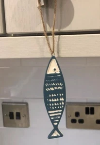 Brand New Blue Fish Wall Hanging Gift Gifts Fishing Seaside Ocean Beach - Picture 1 of 7