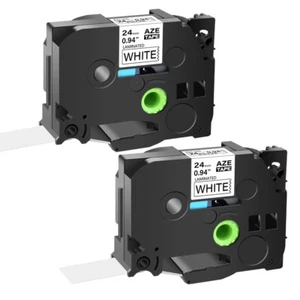 "Cinta de etiqueta negra sobre blanca 0,94"" compatible con Brother PT-E550W TZ-251" - Imagen 1 de 24
