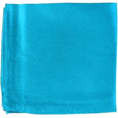 Nuevo Pañuelo Cuadrado de Bolsillo Acabado Brillante Poliéster Para Hombre Solo Azul Aqua Boda  Foto 1 de 2