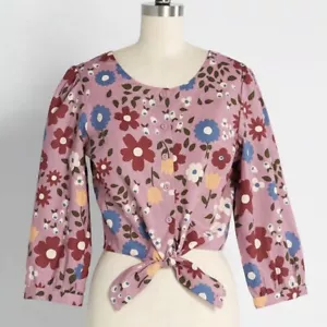 ModCloth x Princess Highway Floral Tie-Front Blouse Size AU 6 / XS - Picture 1 of 6